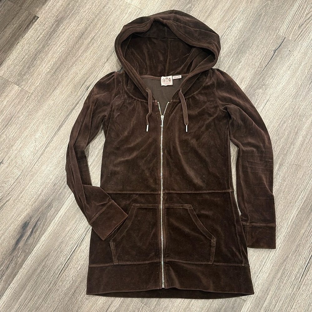 Juicy Couture velour zip up sweater hoodie